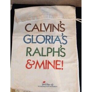 Vintage Designers Canvas Laundry Bag Calvin’s Liz’s Ralph’s & Mine Doug Wilson